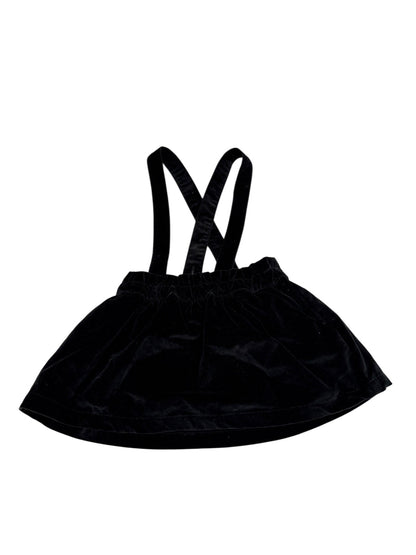 Tea Collection Black Velvet Suspender Skirt 2T