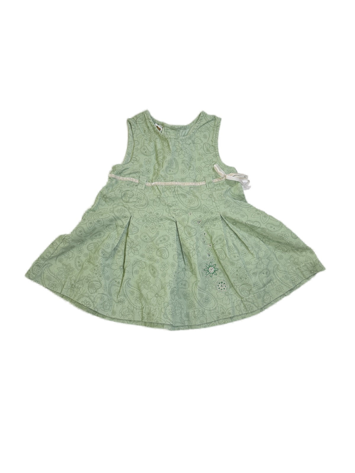 Vintage Teddy's Choice Green Paisley Dress 12-18m