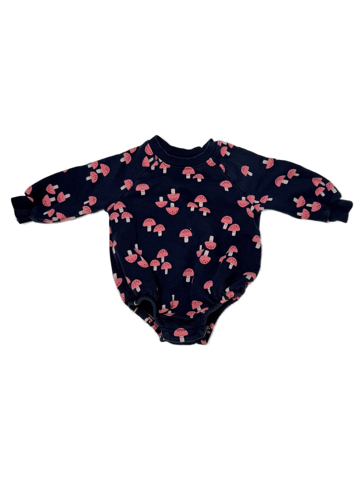 Old Navy Mushroom Sweatshirt Romper 6-12M