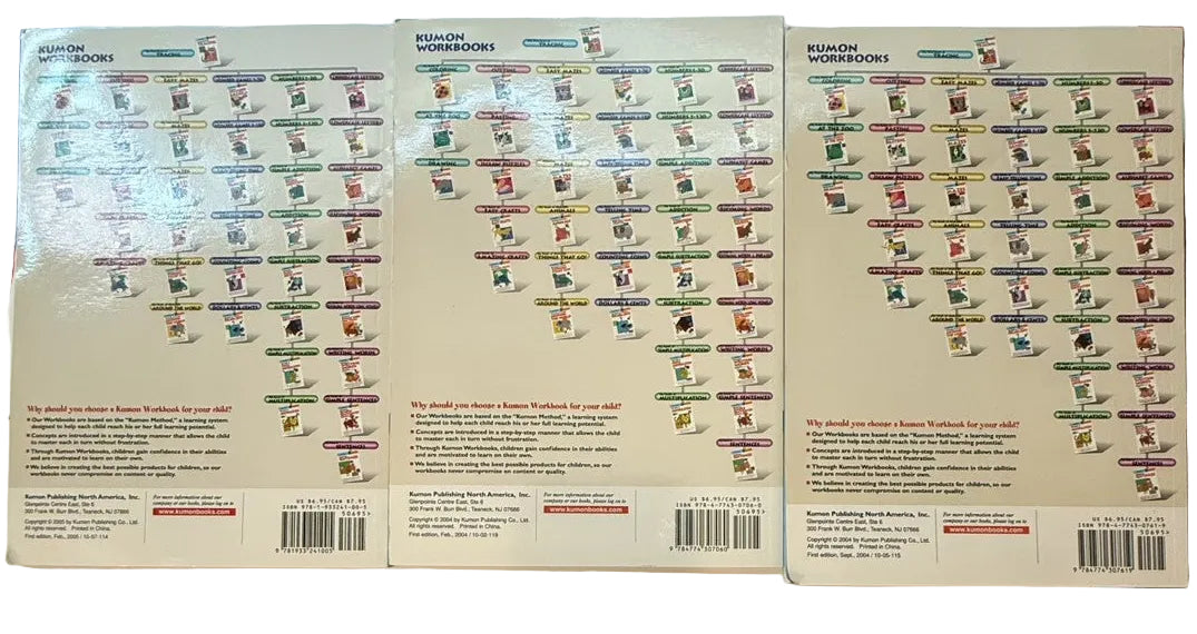 Kumon 3-Book Bundle Ages 4-5-6
