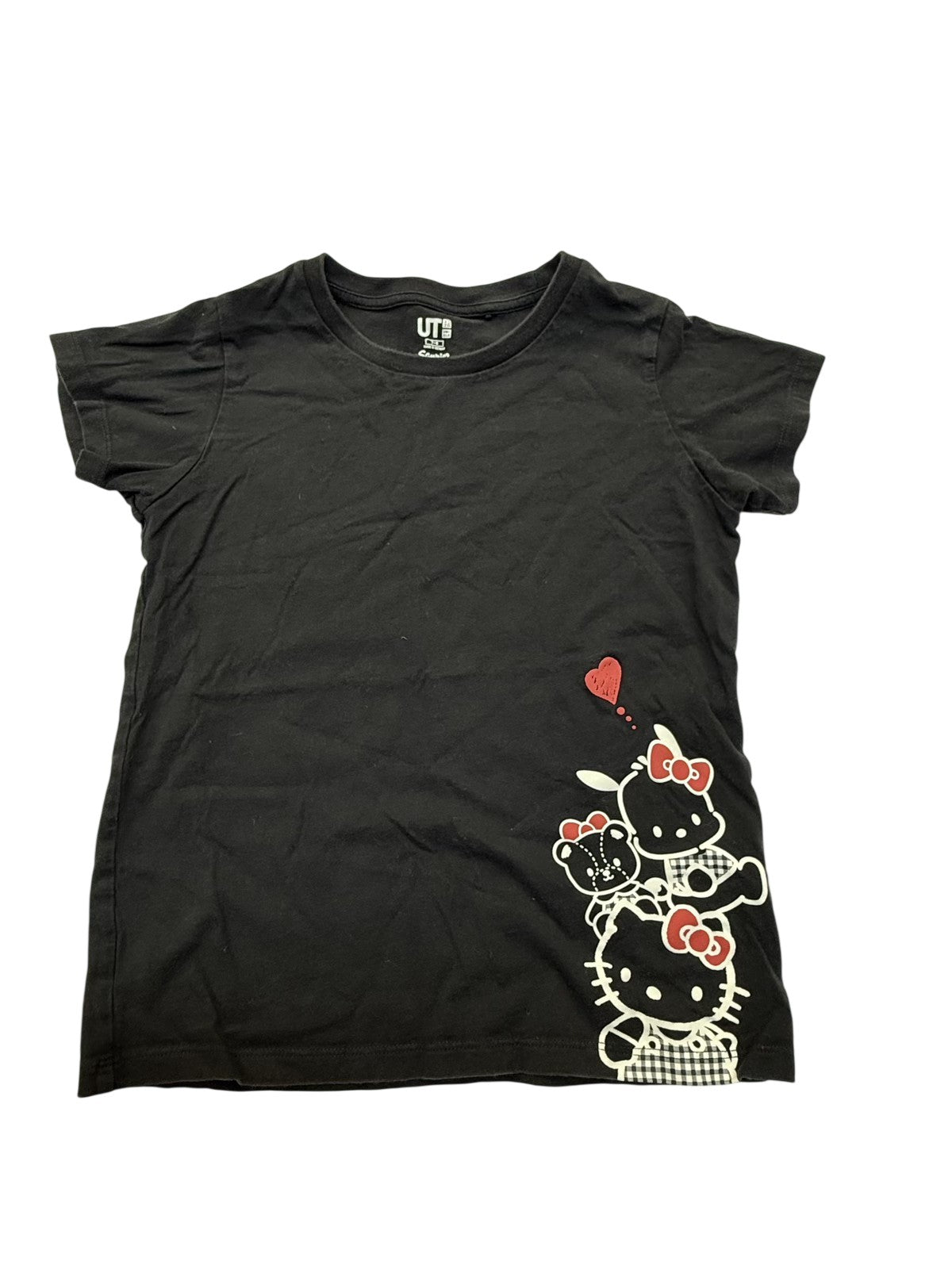 Uniqlo UT Hello Kitty Black Tee Size 7-8