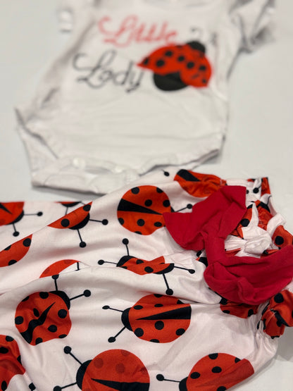 Little Lady Ladybug Baby Outfit Set Size 0-3m