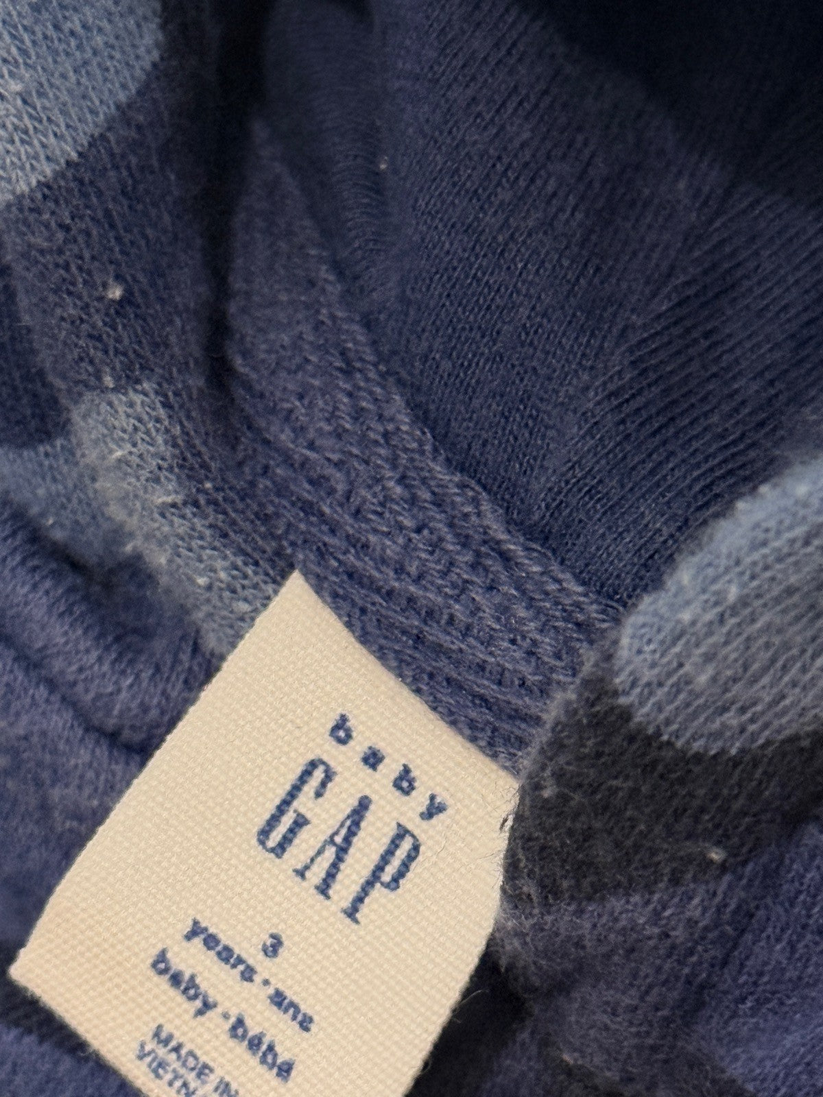 Baby Gap Blue Camo Fleece Top 3Y