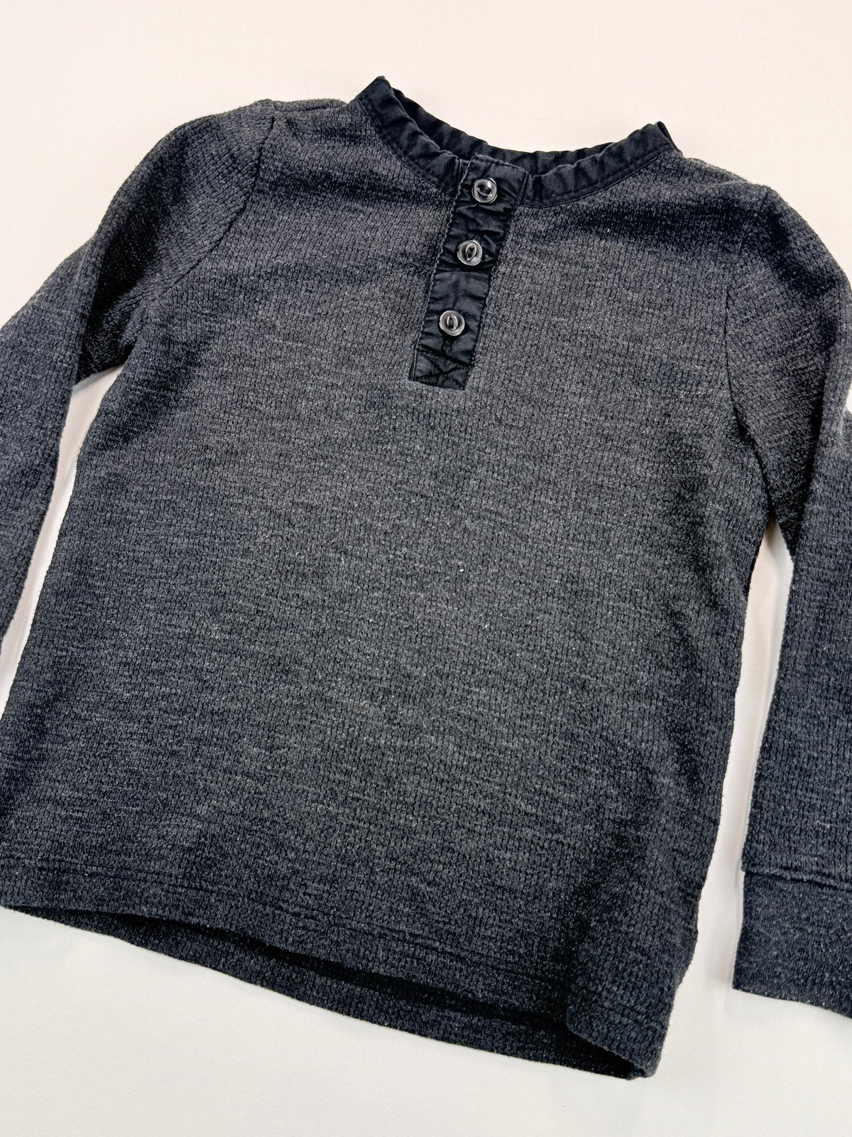 Old Navy Charcoal Henley Long Sleeve Shirt 3T