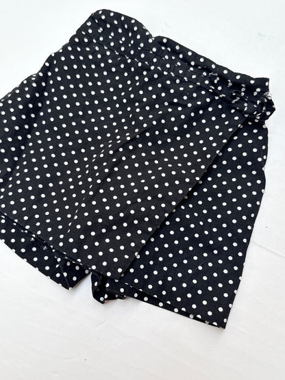 Zara Black Polka Dot Wrap Skirt Size 6