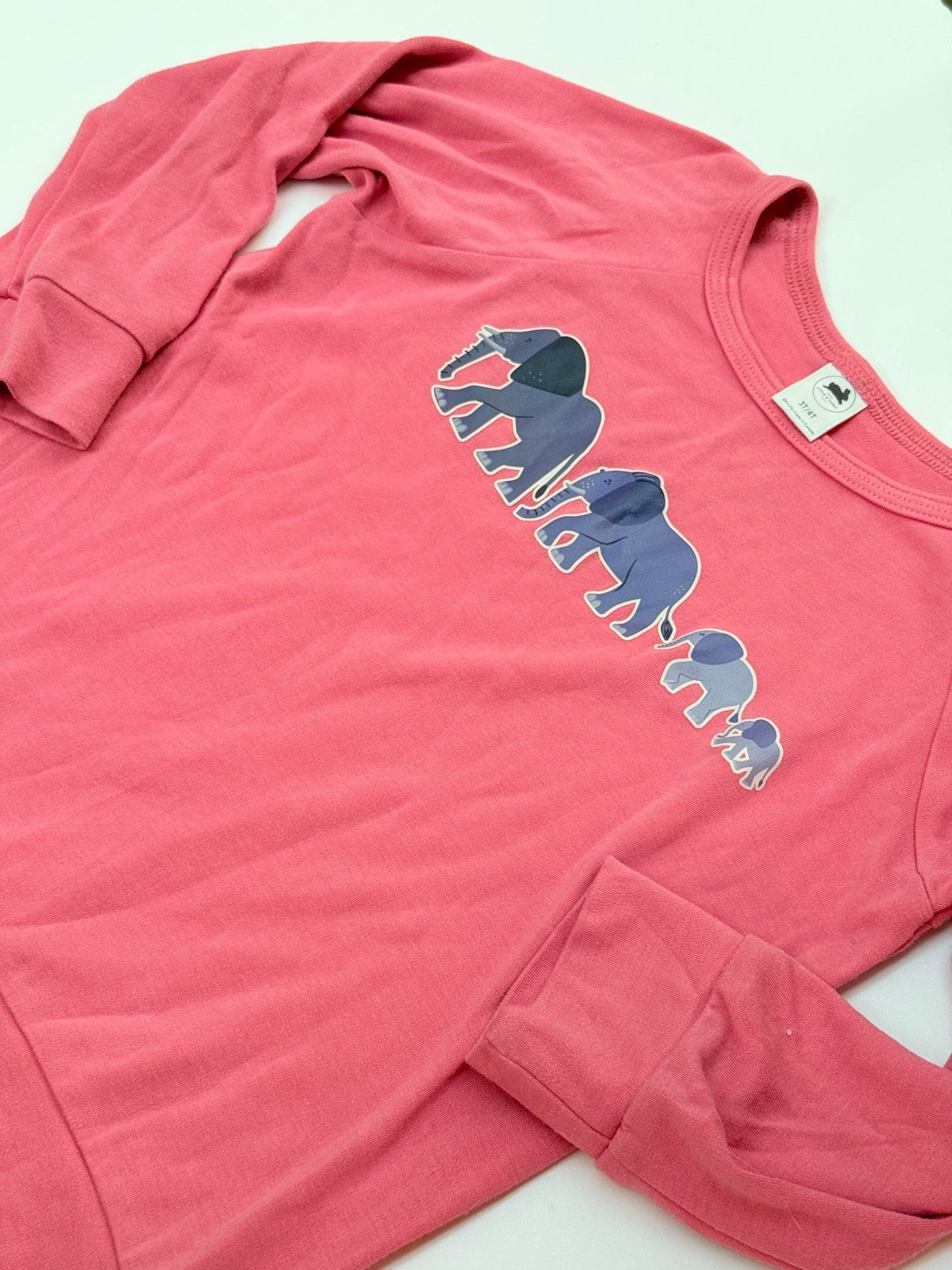 Little & Lively Pink Elephant Sweatshirt 3T 4T
