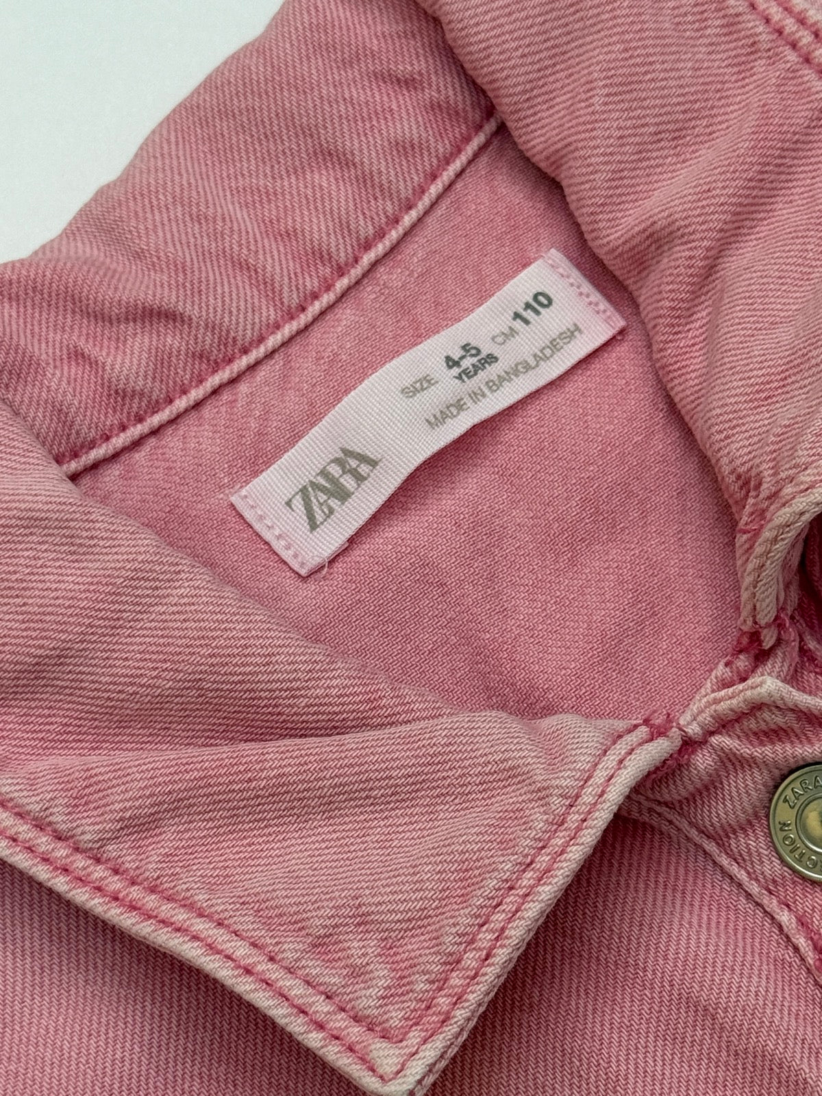 Zara Pink Denim Dress Size 4-5Y
