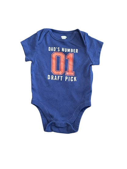 Old Navy Dad's Number 01 Draft Pick Bodysuit 3-6M