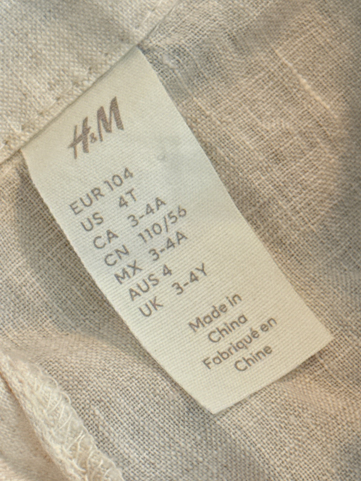 H&M Linen Button-Up Shirt 4T