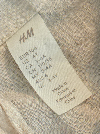 H&M Linen Button-Up Shirt 4T