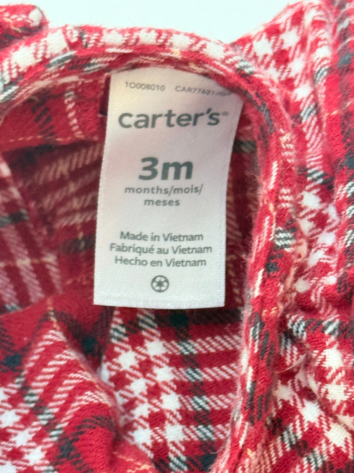 Carter's Plaid Flannel Dress 3M