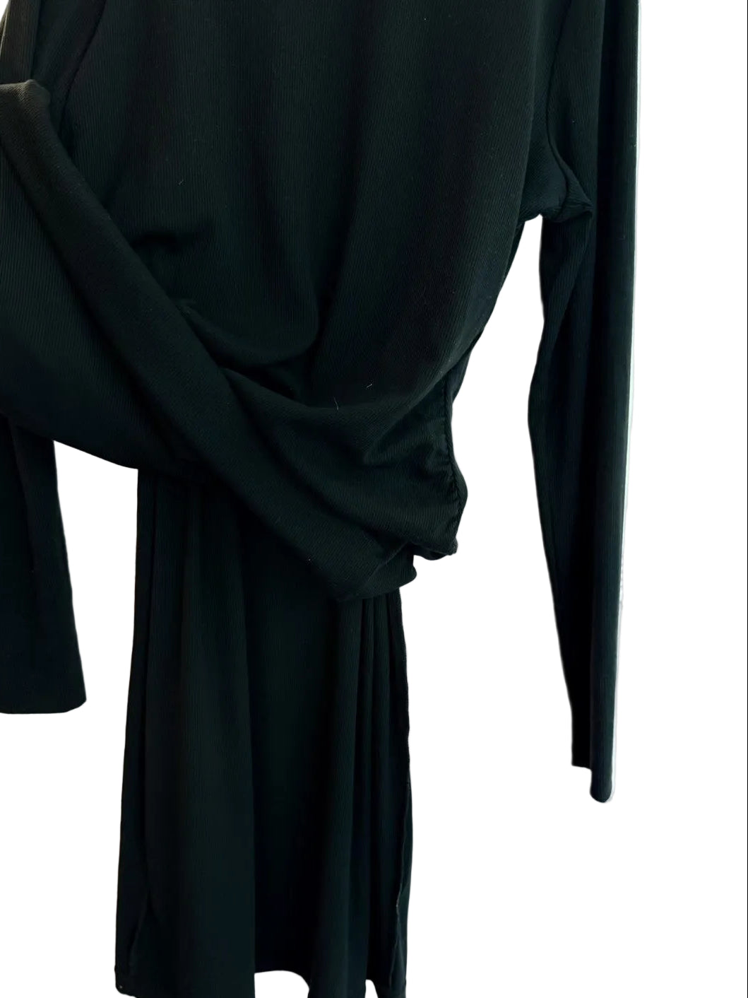 Thyme Maternity Black Ribbed Mock Neck Dress M
