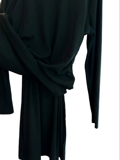 Thyme Maternity Black Ribbed Mock Neck Dress M