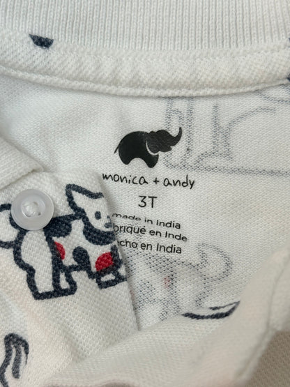 Monica + Andy Dog Print Romper 3T