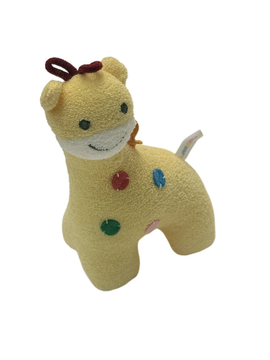 Miki House Yellow Giraffe Plush Rattle Toy