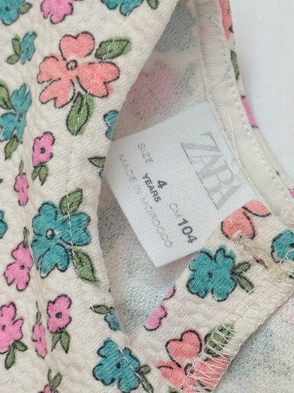 Zara Floral Ruffle Dress Size 4