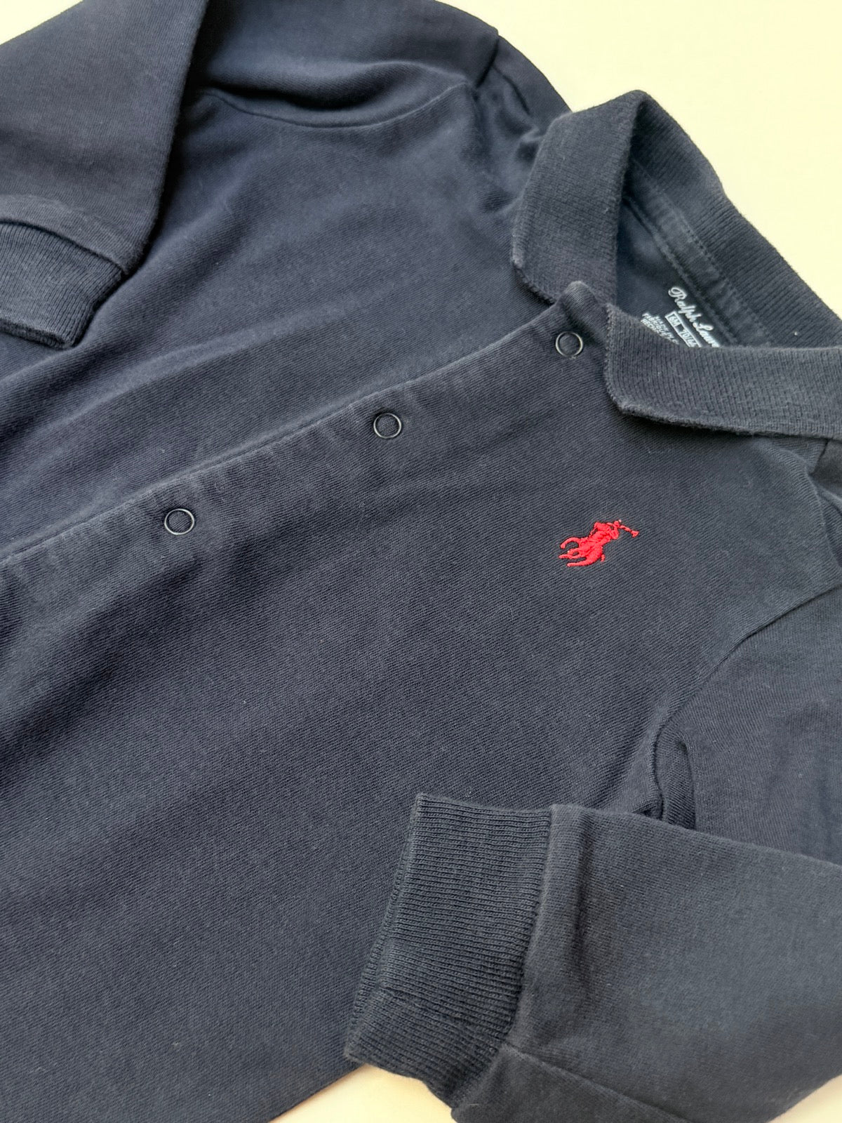 Ralph Lauren Navy Coverall Romper 6M