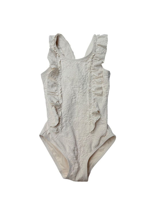 H&M Adorables Cream Ruffle Swimsuit Size 5T/6