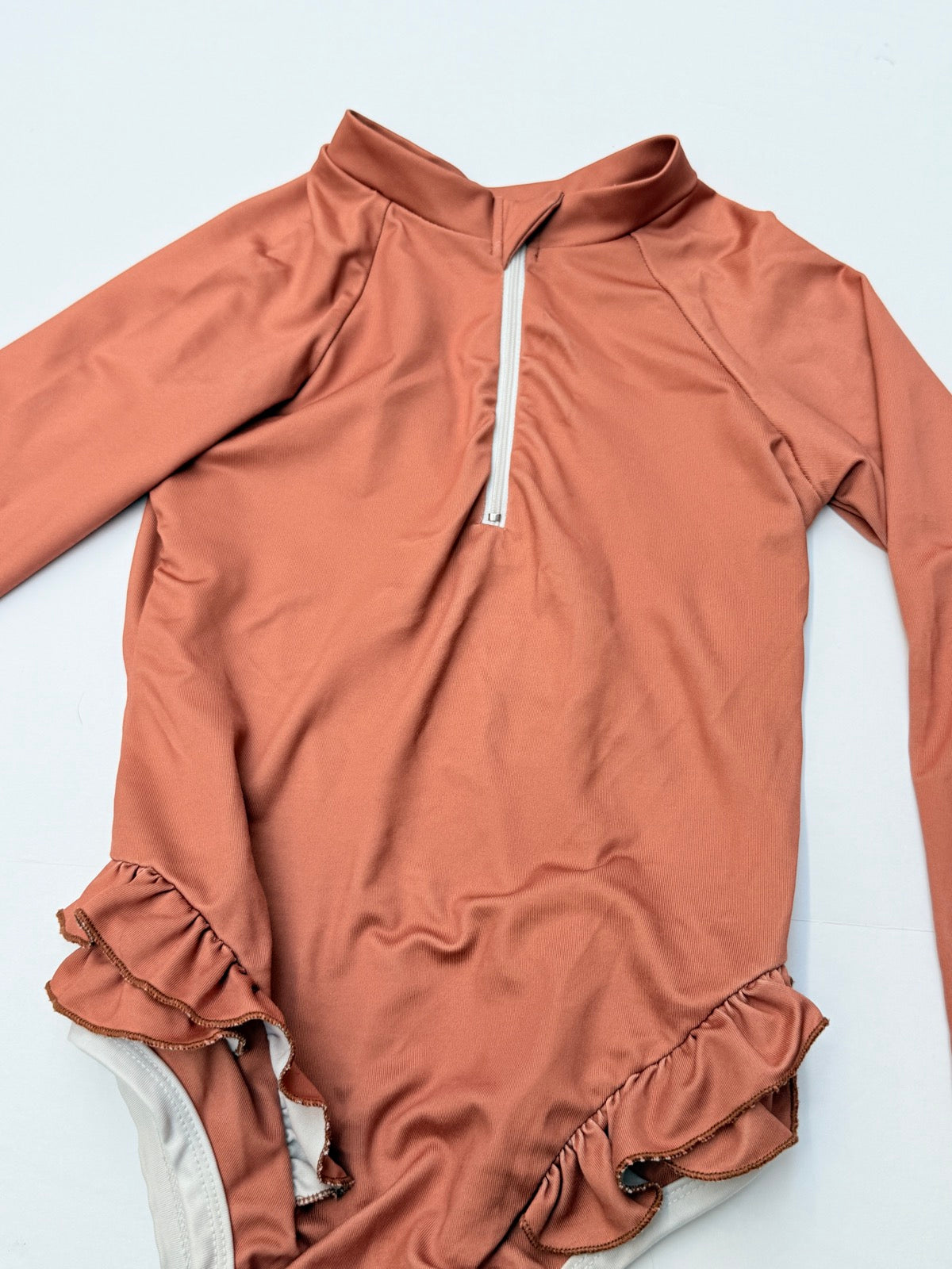Imagine Perry Rust Long Sleeve Swimsuit 7/8