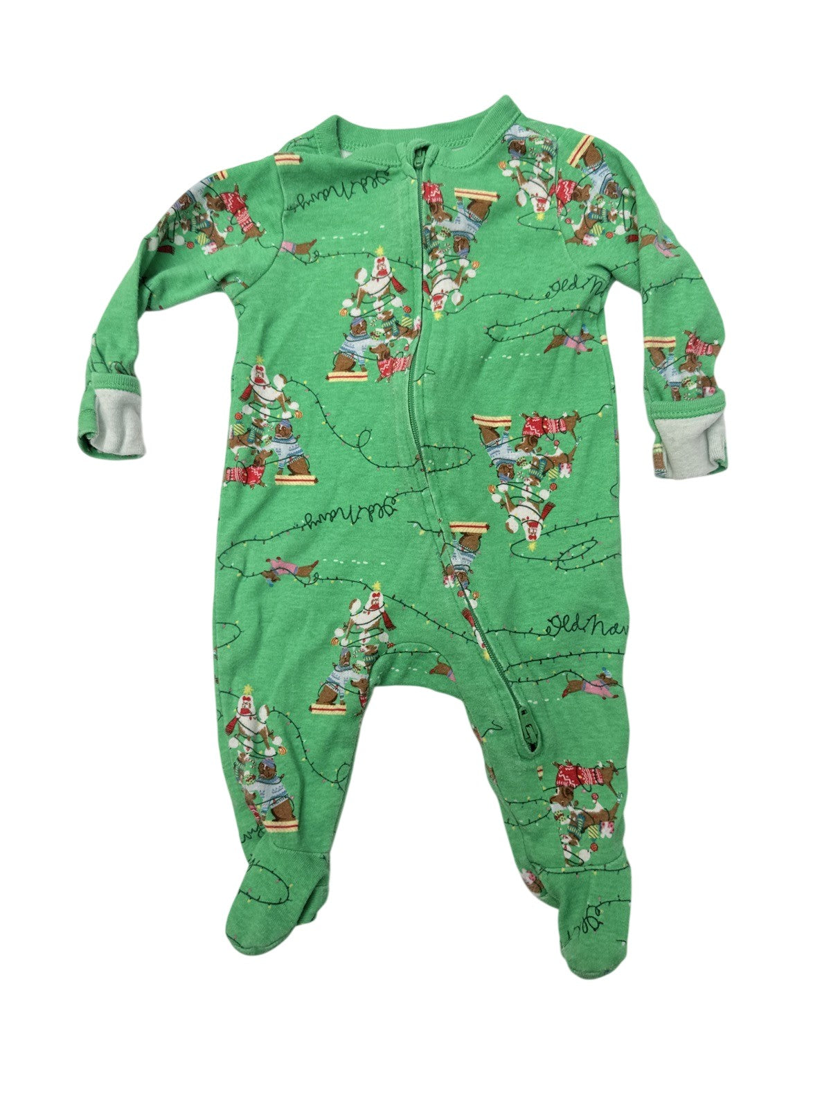 Old Navy Dachshund Christmas Footed Sleeper 0-3M