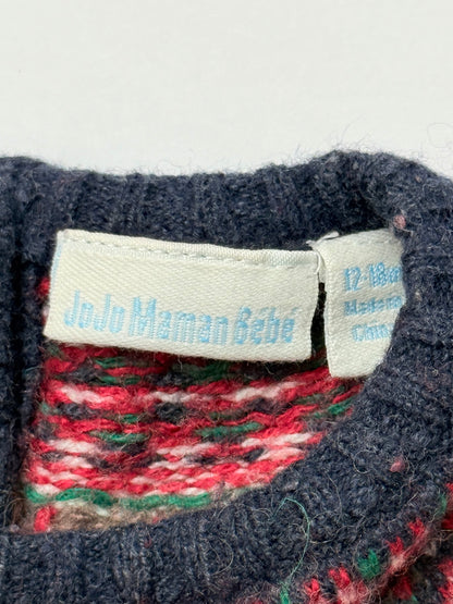 JoJo Maman Bebe Reindeer Sweater Dress 12-18M