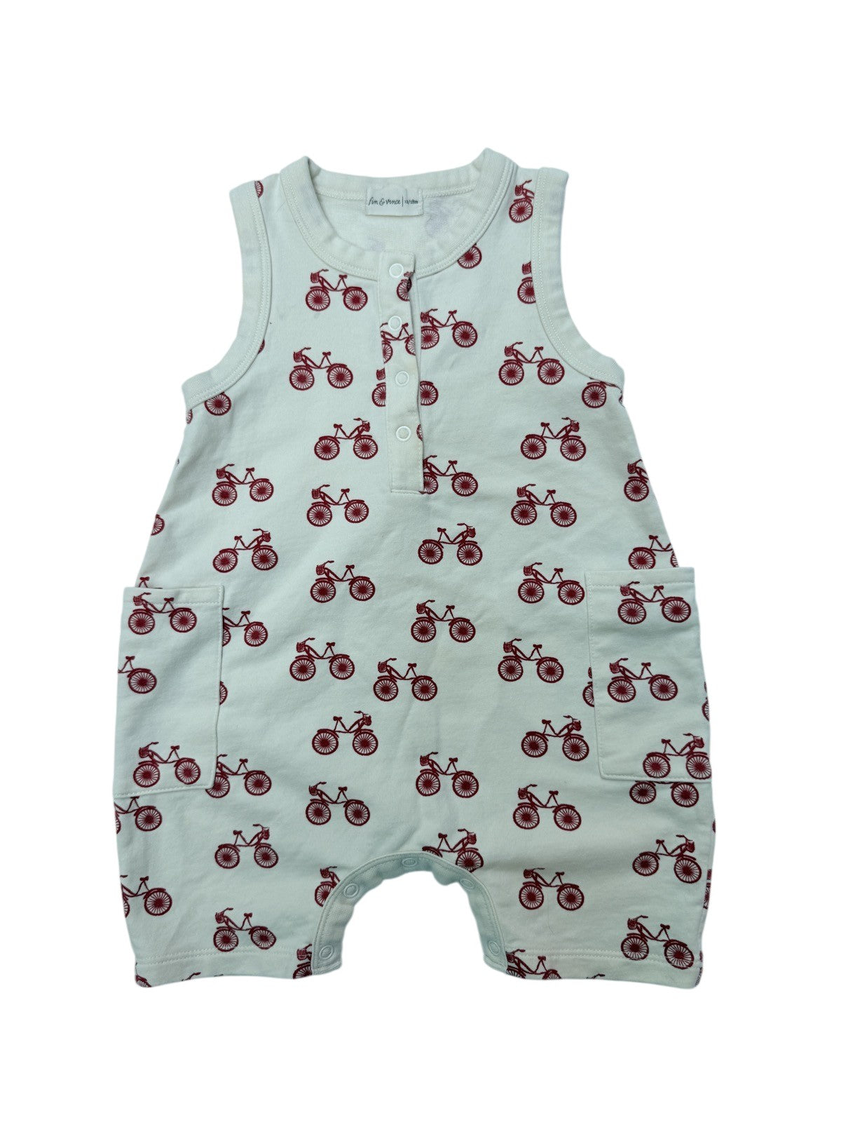 Fin & Vince Bicycle Print Romper 12-18M