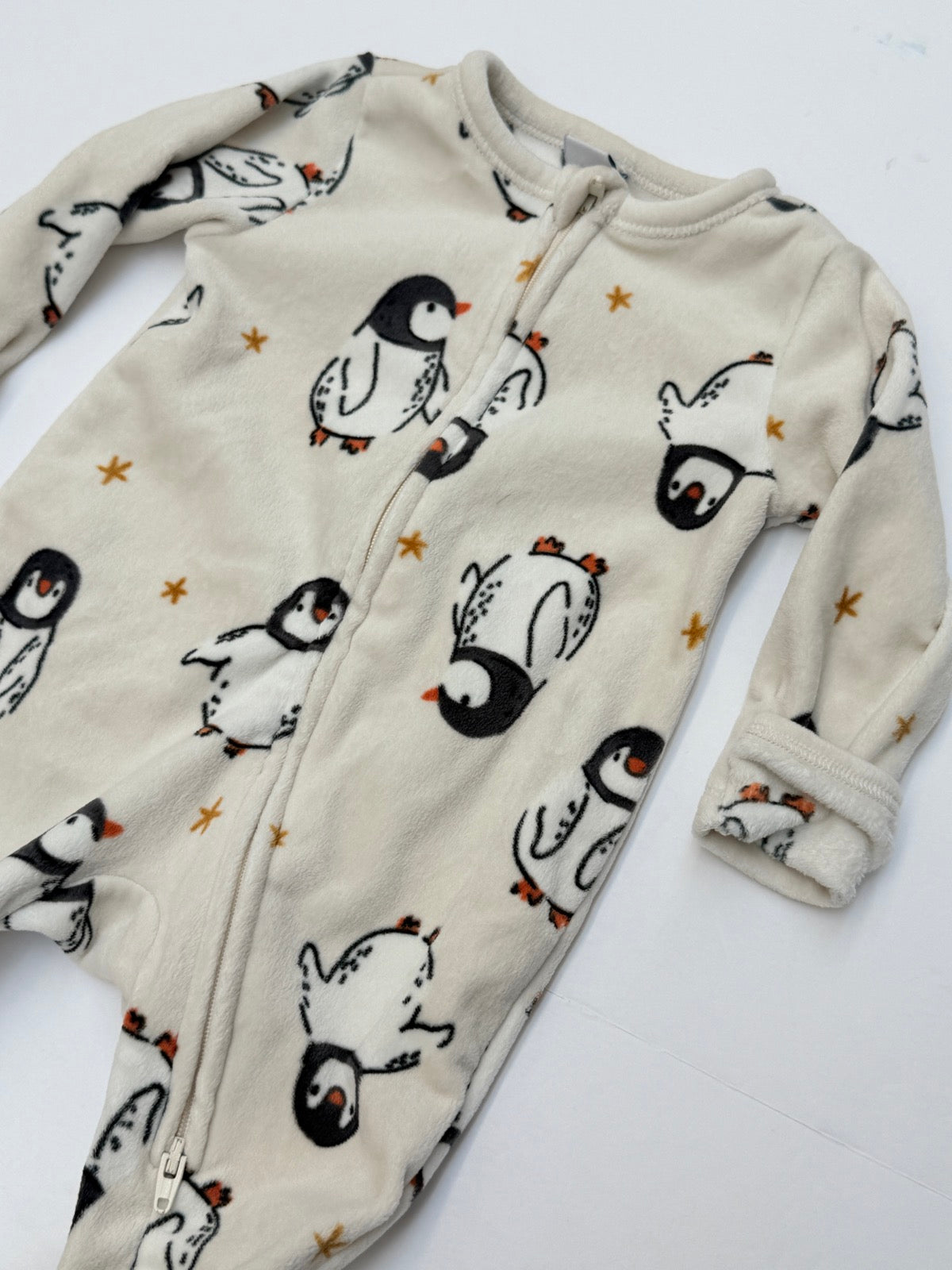 Old Navy Penguin Fleece Footed Sleeper 0-3M