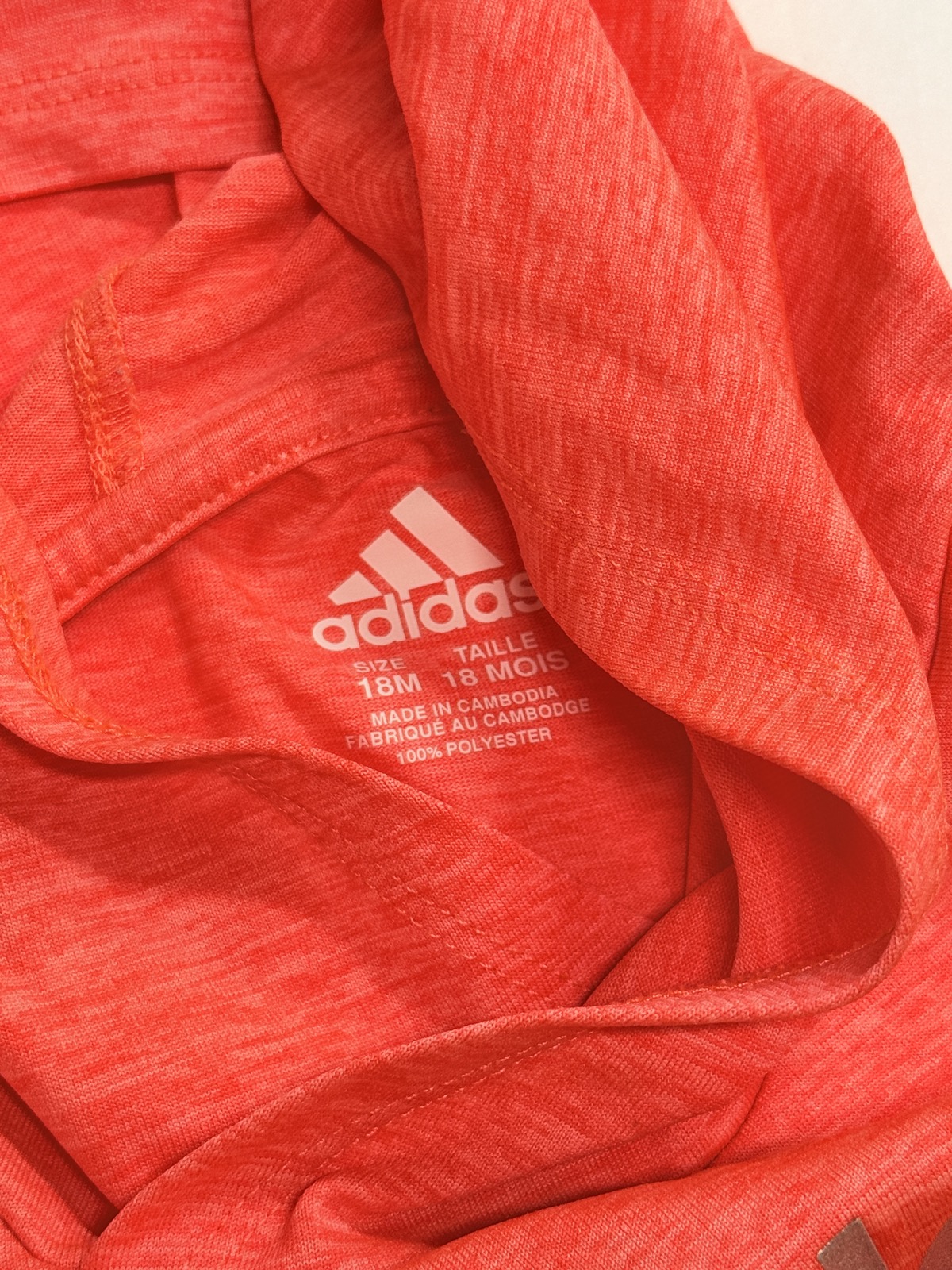 Adidas Coral Ruffle Hoodie Long Sleeve 18M