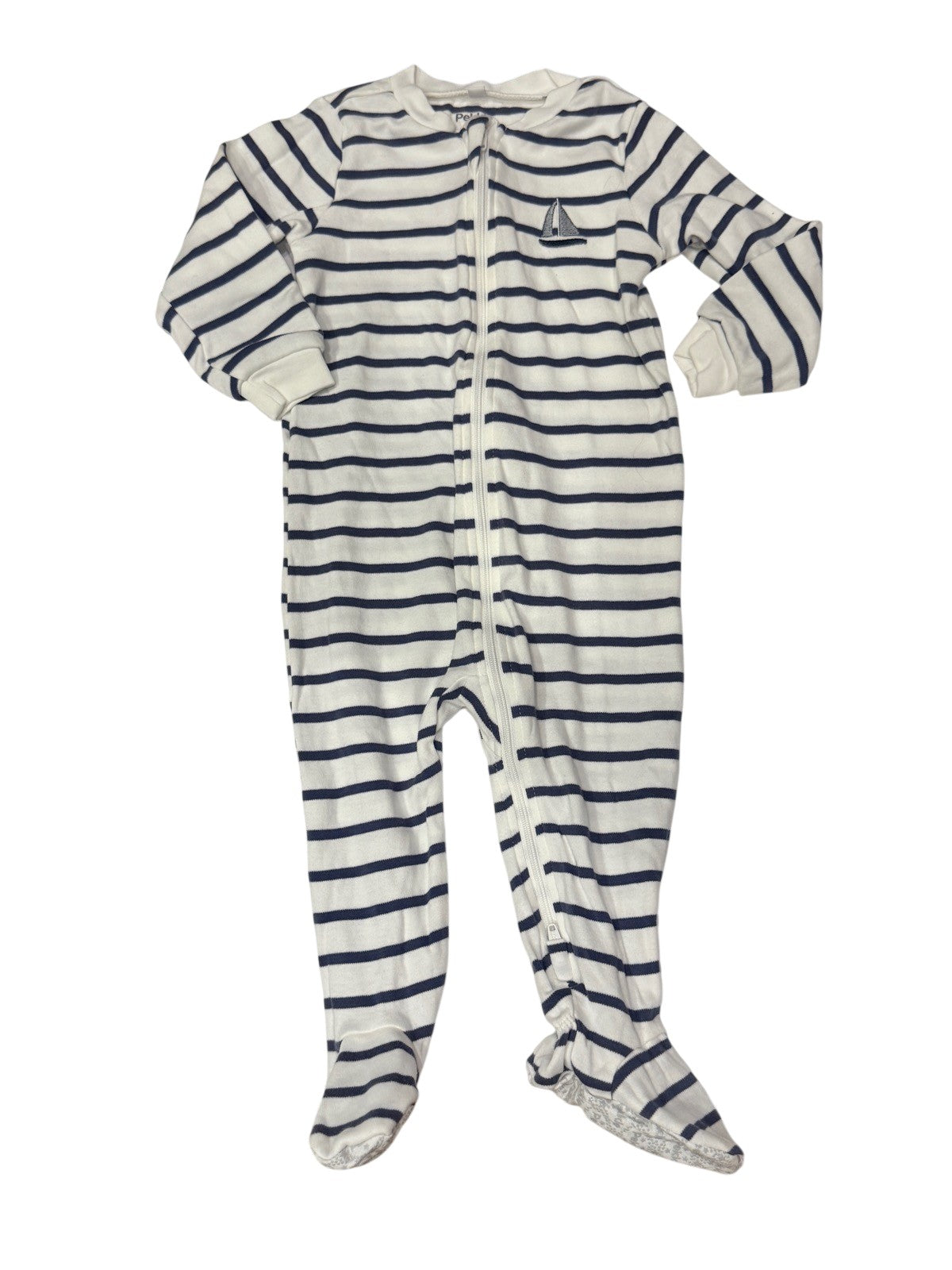Pekkle Striped Sailboat Footed Sleeper 12M