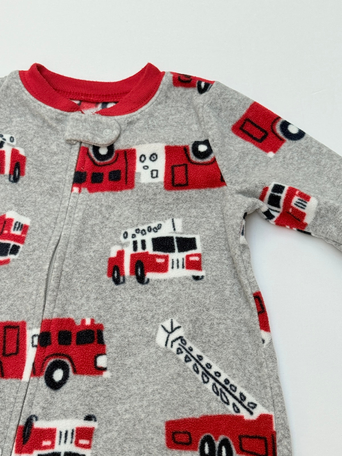 Carter's Fire Truck Footed Fleece Sleeper 12M