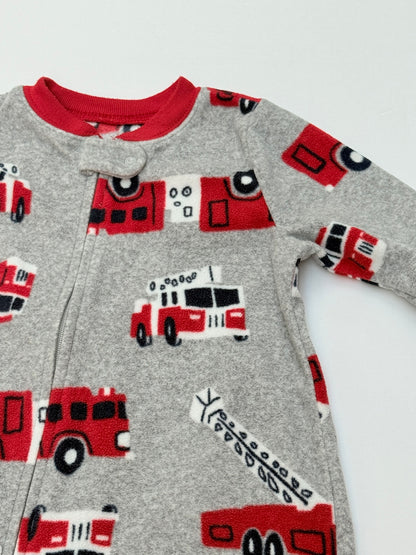 Carter's Fire Truck Footed Fleece Sleeper 12M