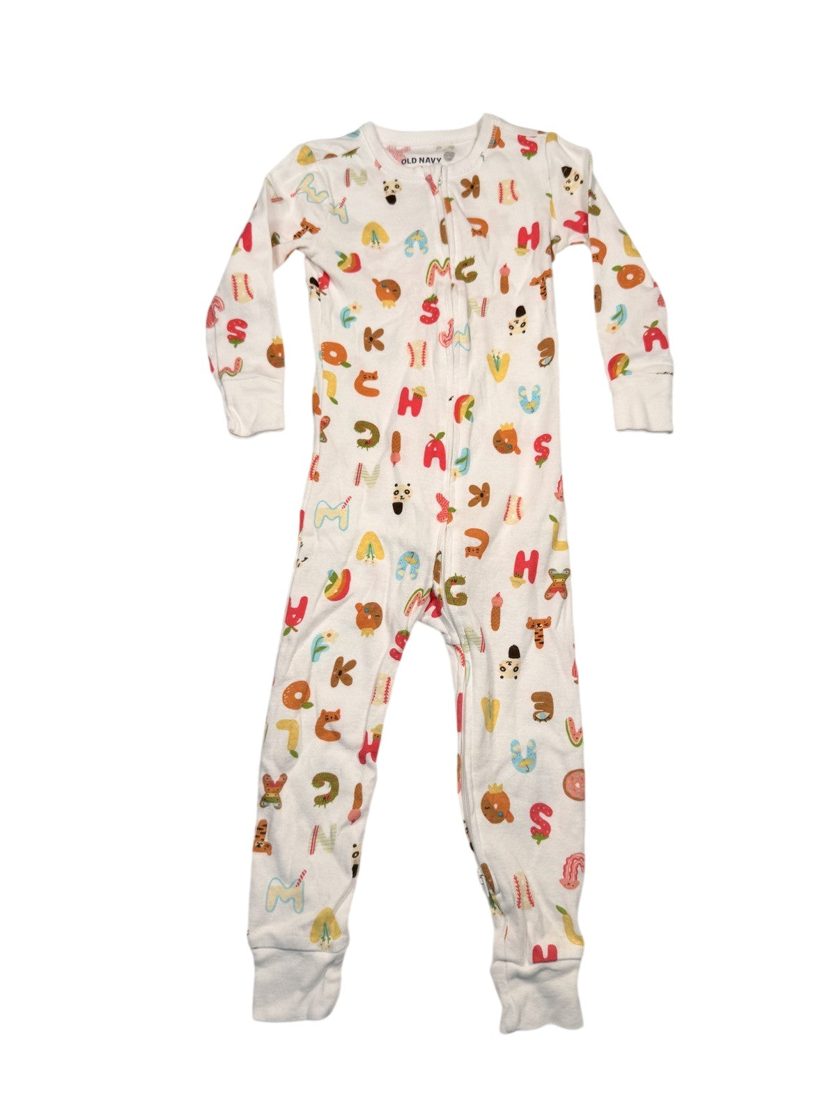 Old Navy Alphabet Print Footed Pajamas 2T