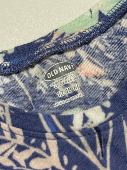Old Navy Floral Blue Tank Top 12-18M