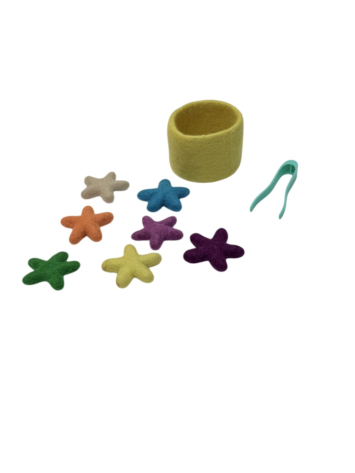 Lovevery Felt Stars Sorting Basket with Tongs