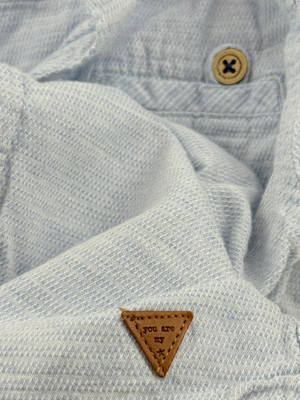Zara Baby Light Blue Button-Up Shirt 12-18M