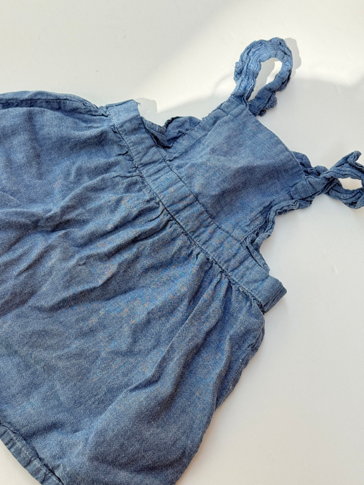 H&M Chambray Ruffle Dress 4-6M