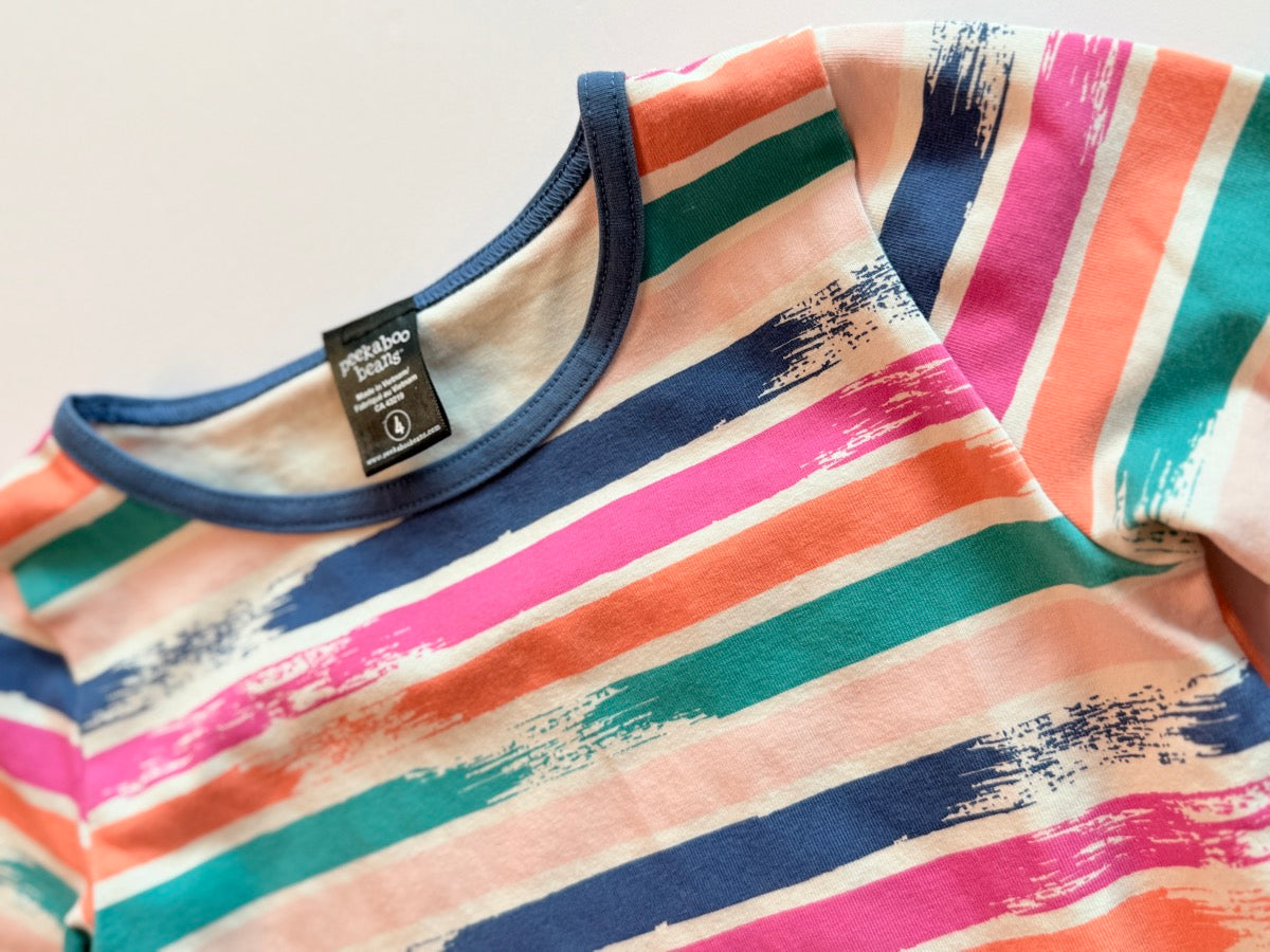 Peekaboo Beans Striped Dress Size 4