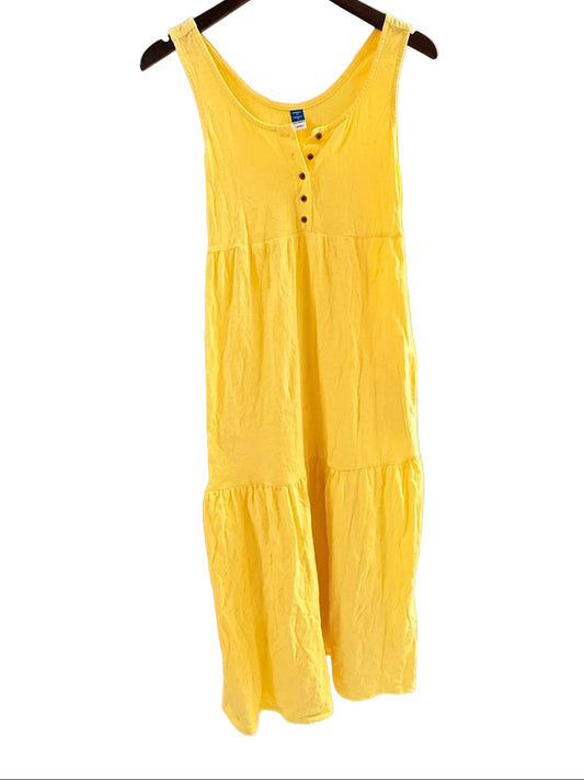 Old Navy Yellow Maternity Tiered Midi Dress XS
