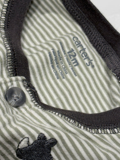 Carter's Striped Rhino Romper 12m