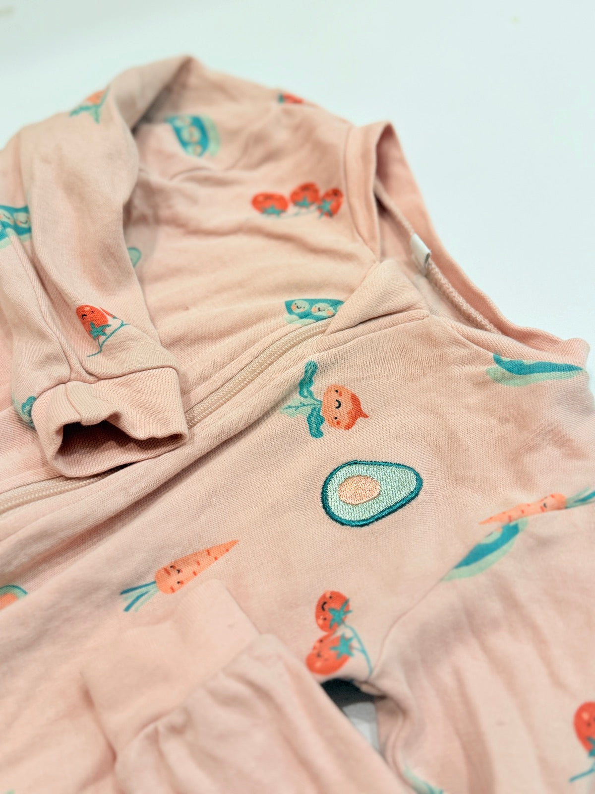 Pekkle Vegetable Print Footed Sleeper 9M