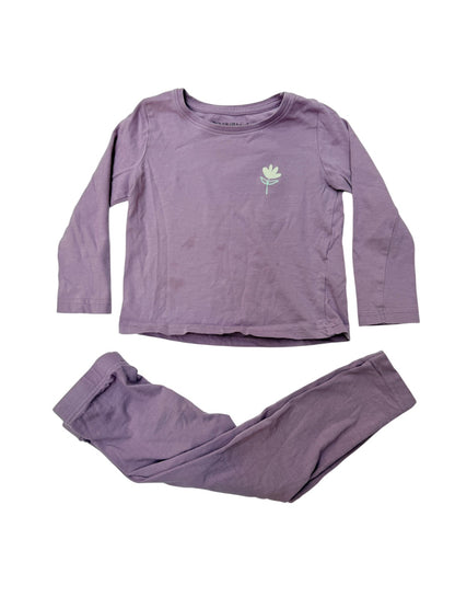 Primark Purple Flower Pajama Set 2-3Y