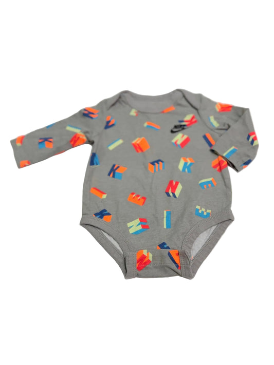 Nike Gray 3D Letter Print Bodysuit 3M