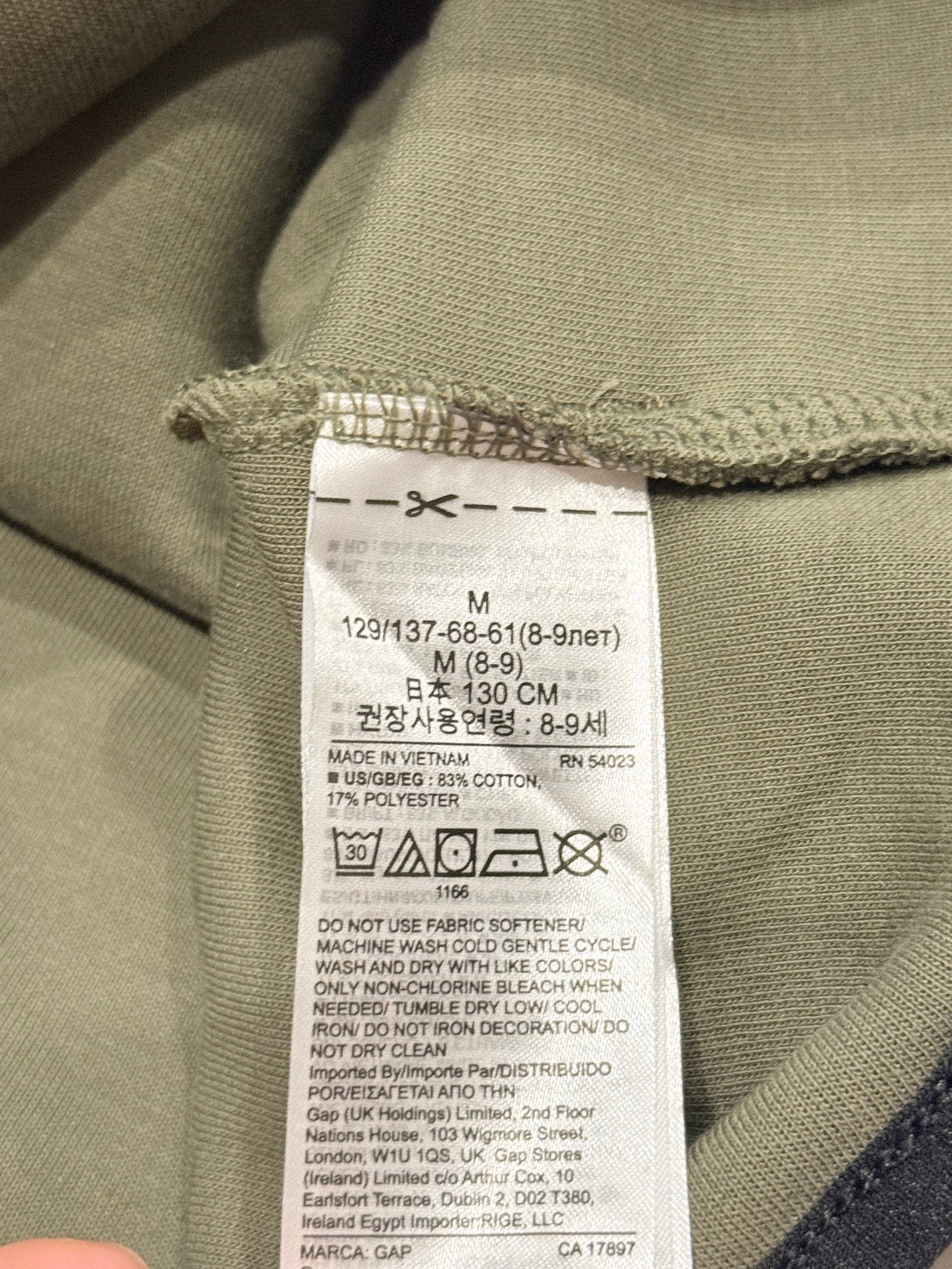 GapFit Dry Olive Crewneck Sweatshirt Size 8-9