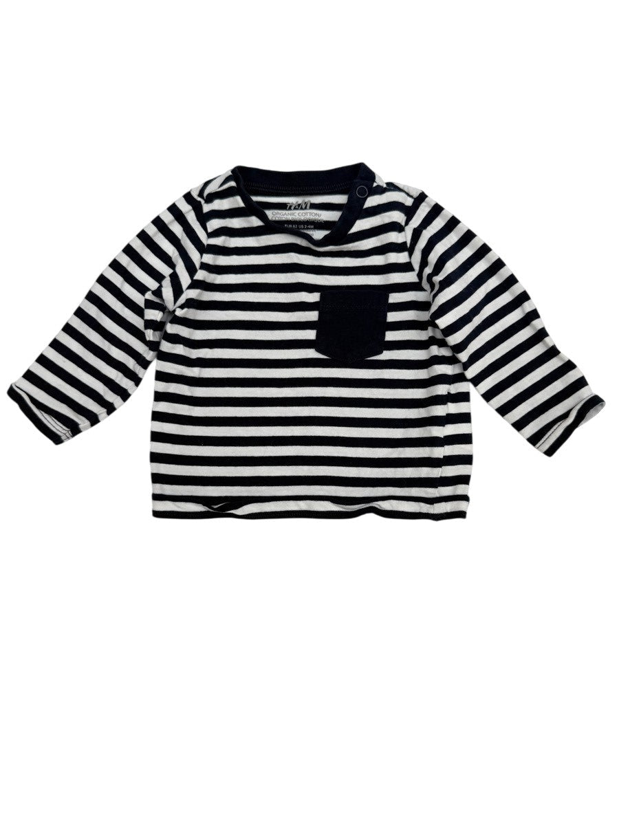 H&M Striped Organic Cotton Top 2-4M