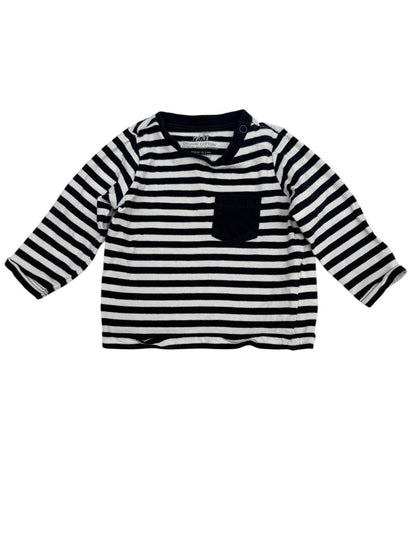 H&M Striped Organic Cotton Top 2-4M