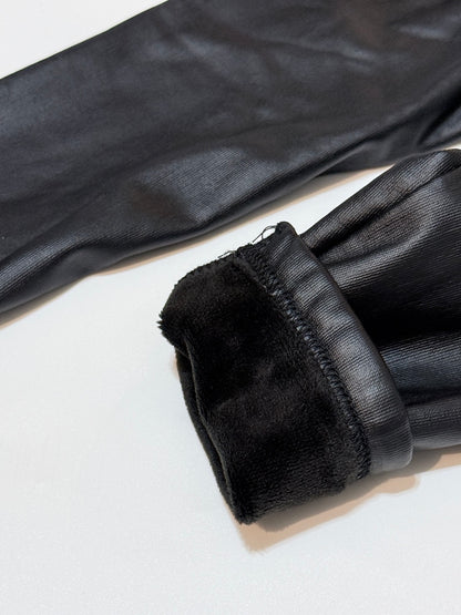Zara Black Faux Leather Fleece-Lined Pants 18m