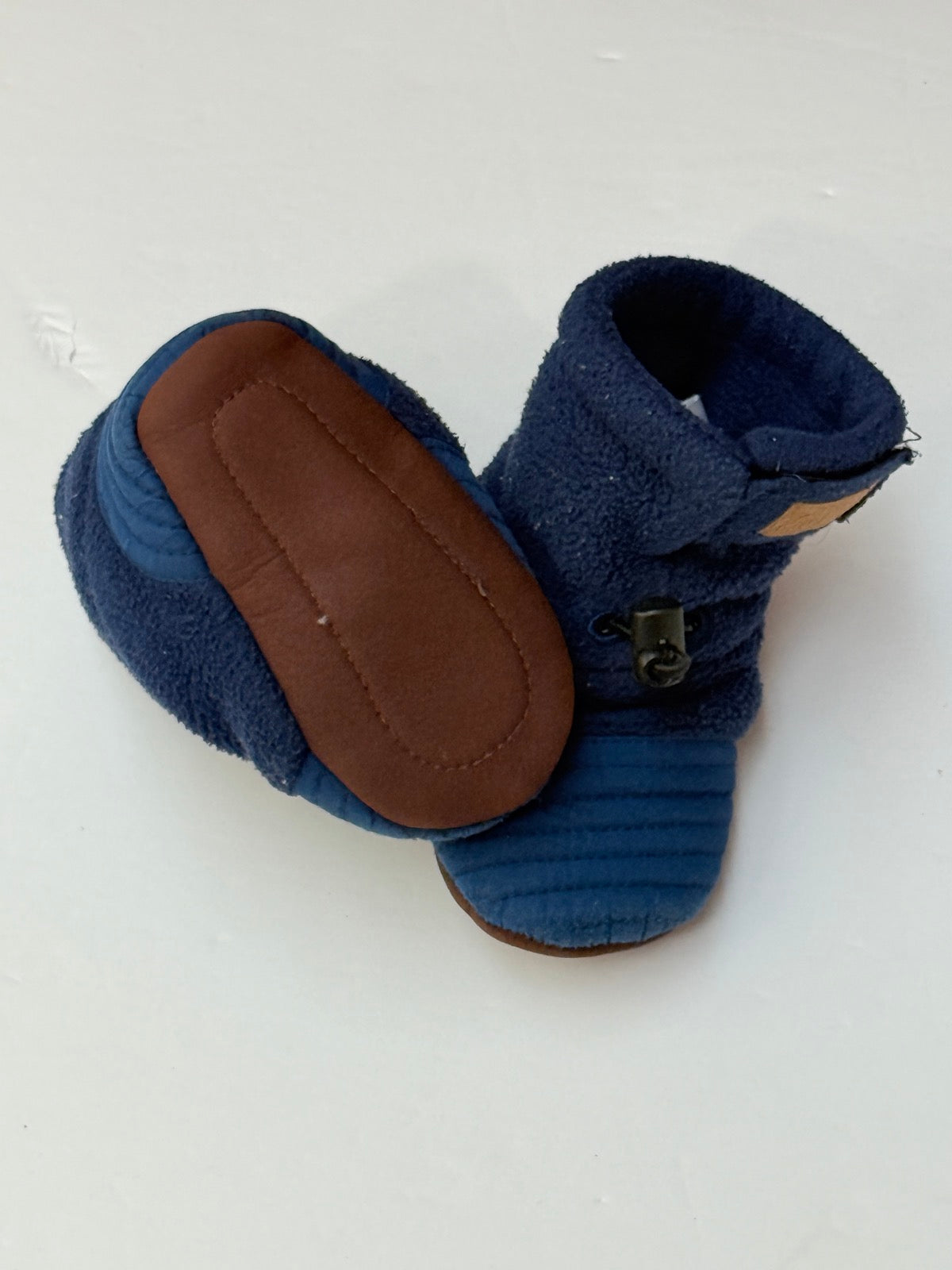 Jan & Jul Navy Fleece Baby Booties Size S