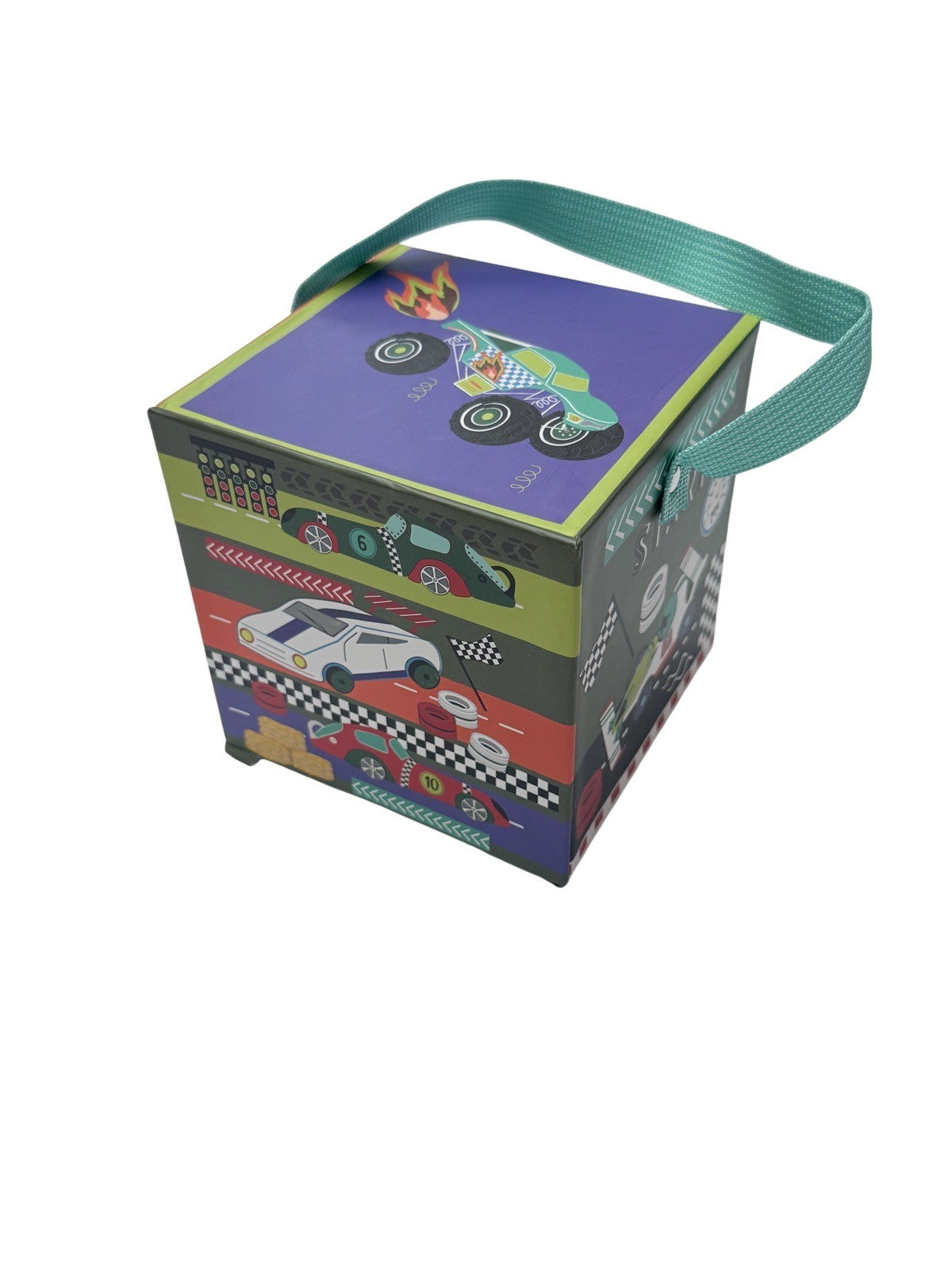 Fold-Out Race Car Garage Playset with Cars