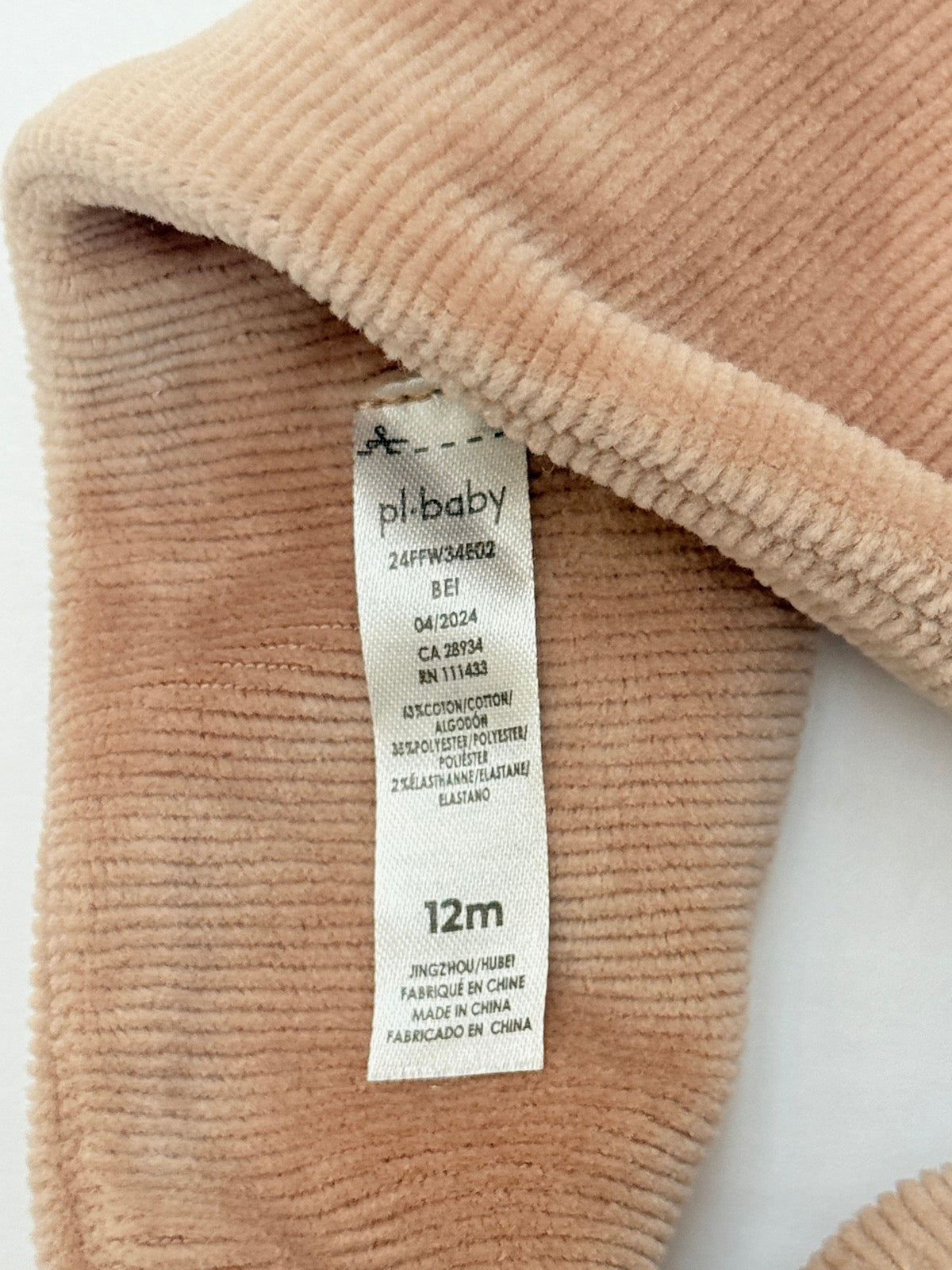 PL Baby Corduroy Knot Headband 12M