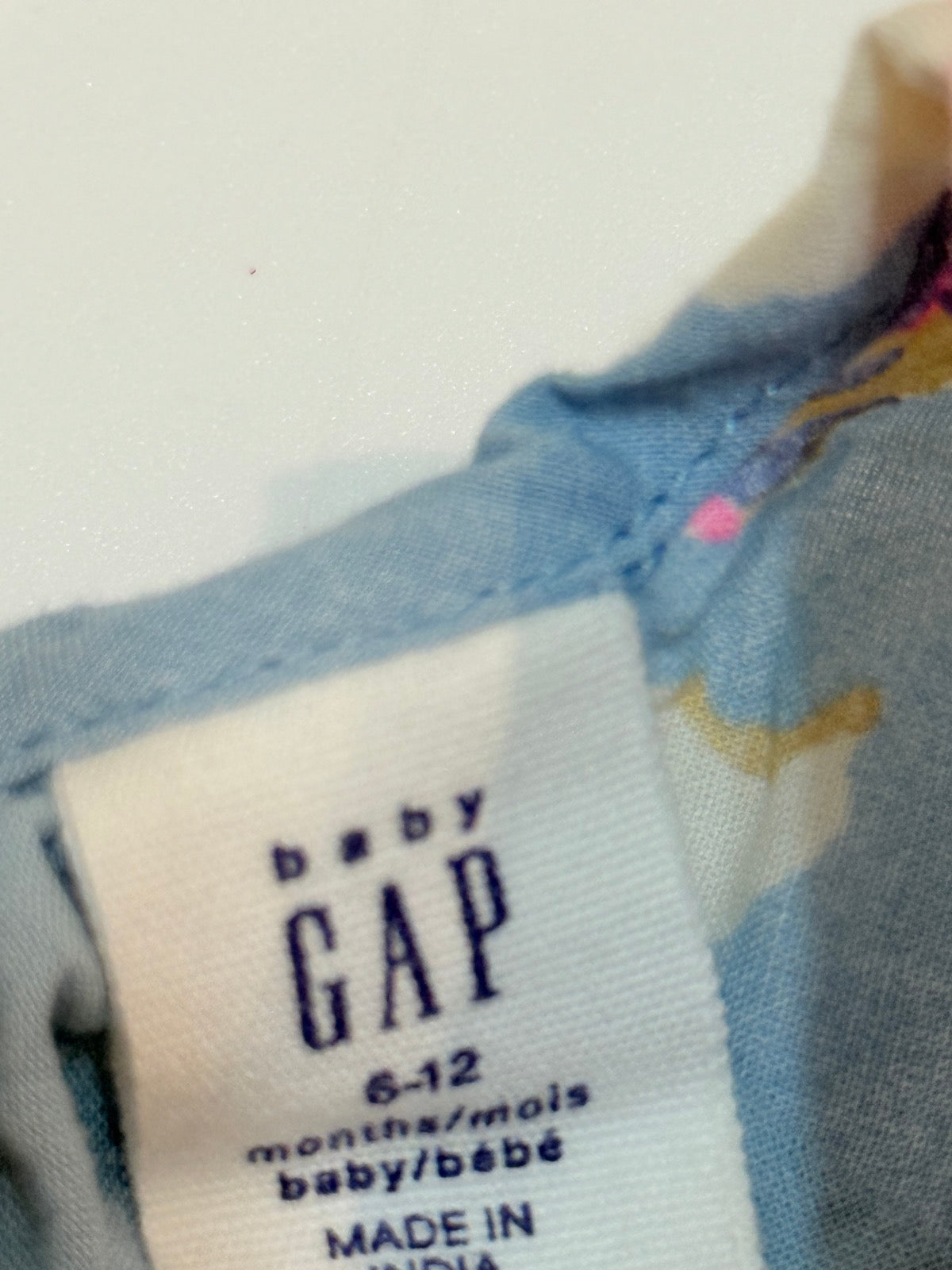 Baby Gap Floral Blue Top 6-12m